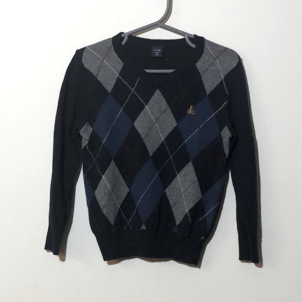 Toddler Boys Vintage Gap Argyle Sweater EUC